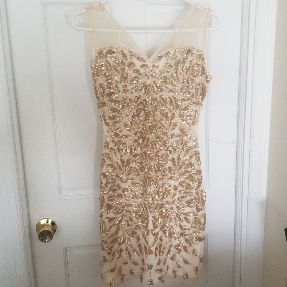 Beaded and Sequined Cocktail Dress